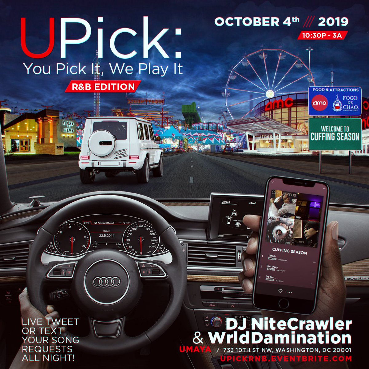 UPickTheVibe's tweet photo. Hot Girl Summer is officially over and City Boys have retired. It's that season again 👀

#UPickDC returns with a special R&amp;B Edition - Welcome to Cuffing Season! Ride into cuffing season to YOUR requests on October 4! Music by @DJNiteCrawler

https://t.co/6aLsYa2p7g https://t.co/aL2EAueynn