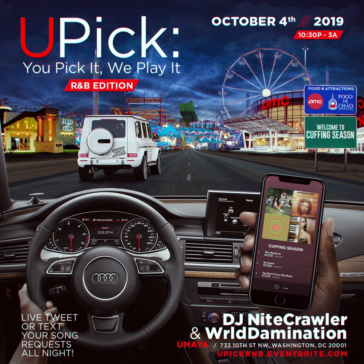 Hot Girl Summer is officially over and City Boys have retired. It's that season again 👀

#UPickDC returns with a special R&amp;B Edition - Welcome to Cuffing Season! Ride into cuffing season to YOUR requests on October 4! Music by <a href="/DJNiteCrawler/">DJ NiteCrawer</a>

UPickRNB.eventbrite.com