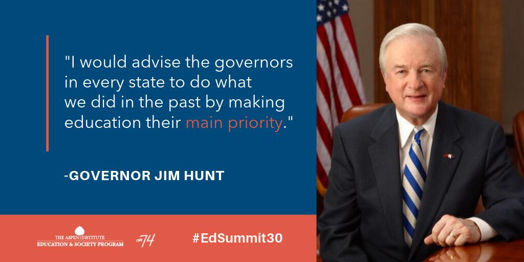 Hunt_Institute's tweet photo. .@AspenEdSociety and @The74 are presenting a series of interviews from #edleaders reflecting on the 1989 Ed Summit. Known as the nation's first #education governor, NC Gov. Jim Hunt, shares why leadership in education is so important today: https://t.co/k4DKKNvlmQ
#EdSummit30 https://t.co/dT5DvQKfVc