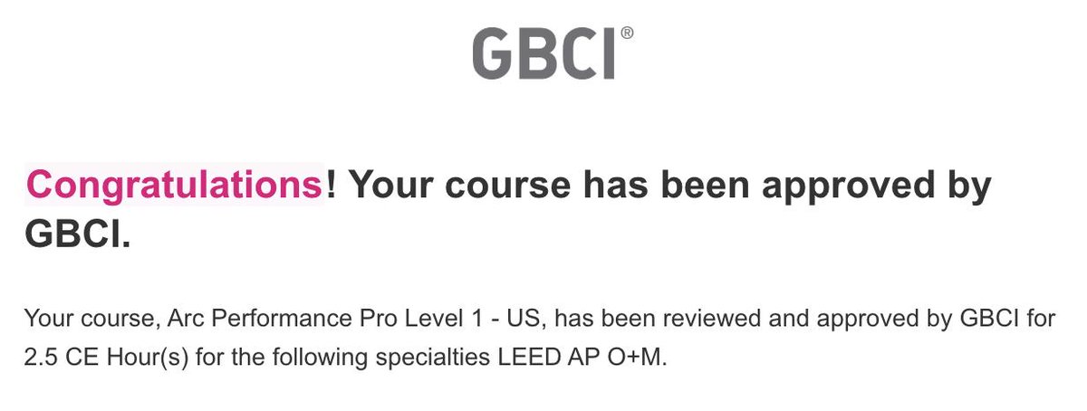 Quick update on the October 17th @ArcSkoru Performance Pro Level 1 training: GBCI just approved 2.5 Continuing Education hours toward the LEED AP O+M speciality. Another reason to join us and <a href="/usgbcncc/">USGBC Northern California</a> for this first-ever training. Learn more and sign up eventbrite.com/e/performance-…