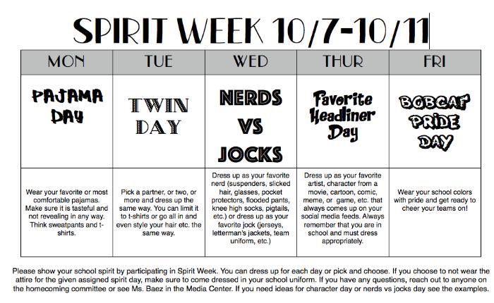 TheMaroonBOYCP's tweet photo. Do not forget SPIRIT WEEK is next week!⭐️Be creative and express yourself! #spiritweek #bobcats #BOYCP https://t.co/ApLVW3fdUS