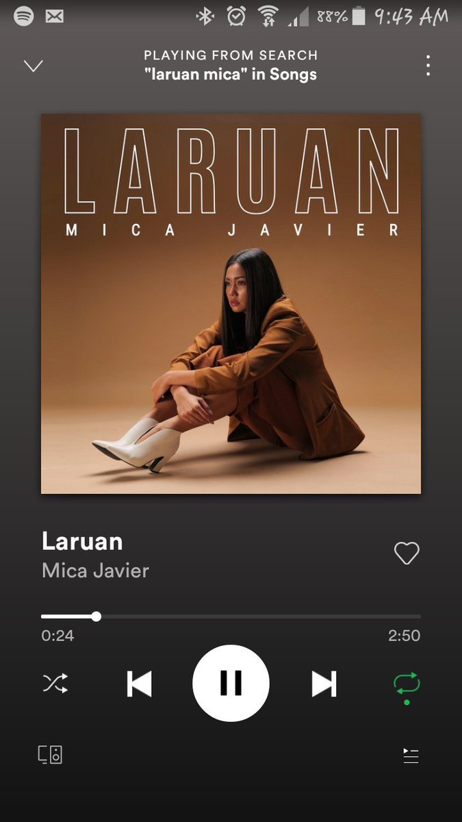 Listening to #Laruan! 🎧🎧🎧

Nice song! 💖  Empowering! Congrats @DaRealMICA! 💖 💖 

#newmusic #nowplaying #originalmusiconly
#Laruan