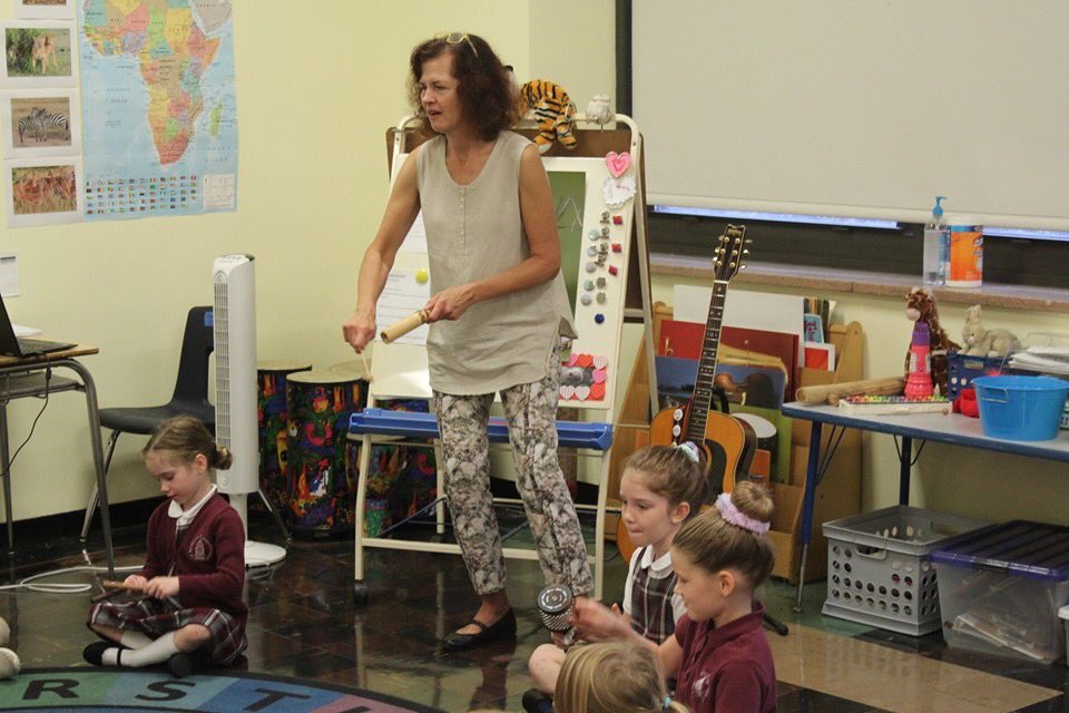 StBenedictPrep's tweet photo. Mrs. Johnson's second grade music class today worked on steady beat and review of classroom percussion instruments. 

Among the "7 C's" of a St. Benedict Prep education that the Music program supports is Creativity.
#stbenedictprep
#youthandmusic https://t.co/MS6xfUVSB1