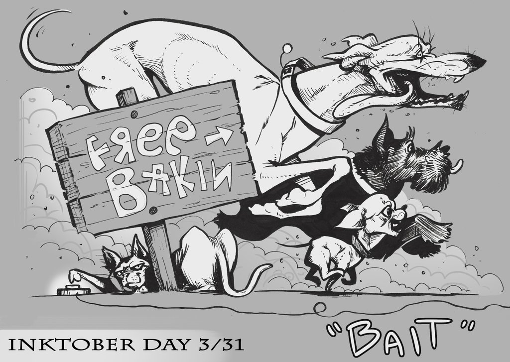 Drawmydog3's tweet photo. Inktober Day 3/31: Bait

Seems suspicious, but hey, free bacon is free bacon 🥓 #drawmydog

#inktober #inktober2019 @inktober #inking #drawing #dogart #dog #cat #funny #petportrait #petcaricature #cartoonist #petart #dogart #catart #greyhound #scottiedog #chihuahua #art #artist https://t.co/x99N1txsMn
