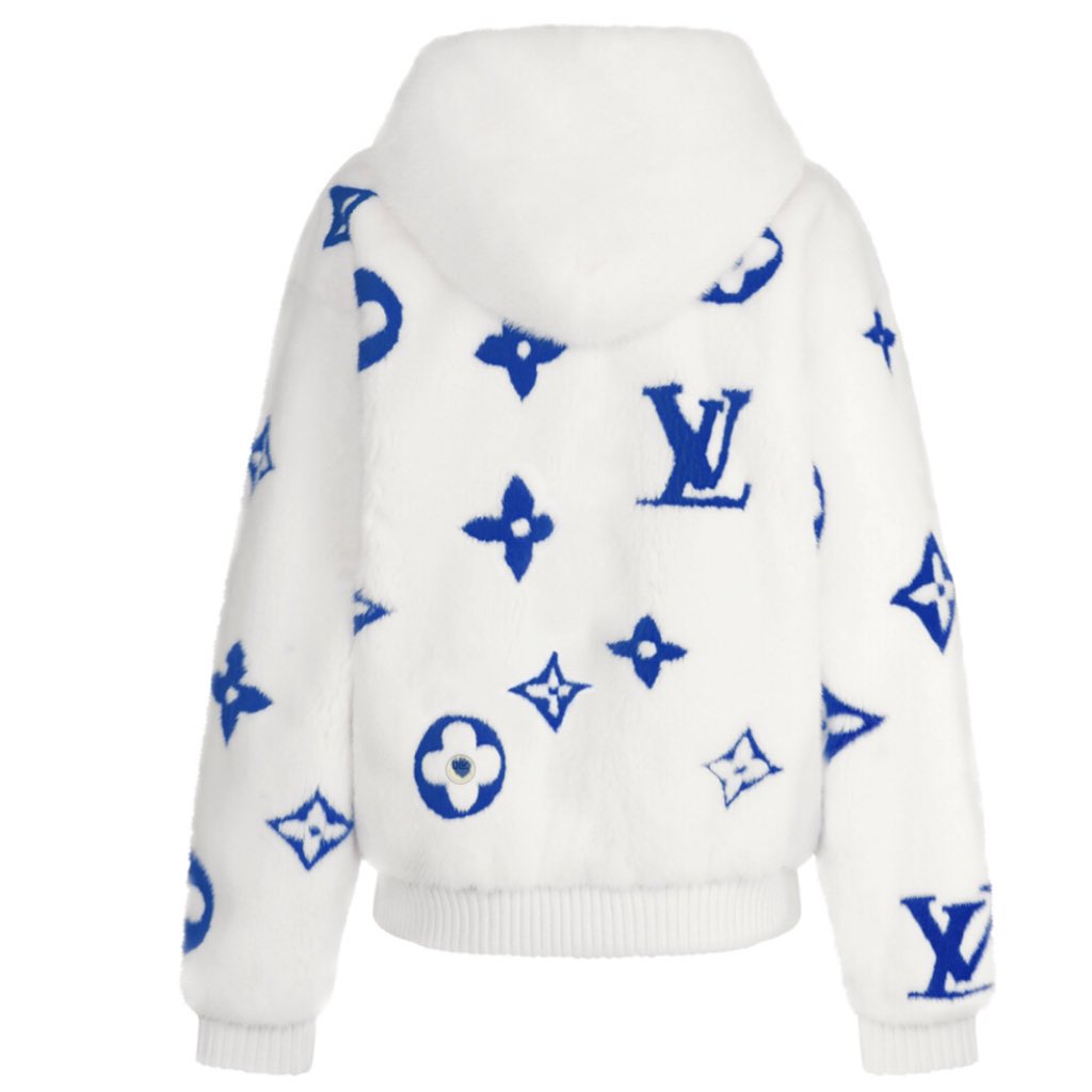 LOUIS VUITTON MONOGRAM MINK FUR ZIPPED HOODIE