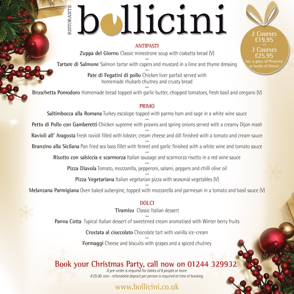Our Christmas menu has been carefully thought out by our talented Chefs and is absolutely delicious in every way. #Partynights #Festivecelebrations #Xmas #ILoveItaly #Italianrestaurantchester #Italianfood #Italiandrink