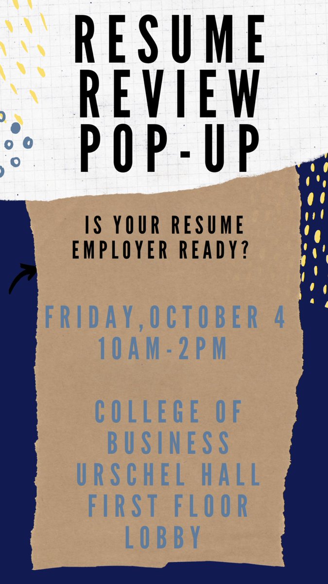 Tomorrow catch us in the COB for some resume review just in time to prep for the upcoming business career fair!! #ValpoCareers #TakeAdvantage