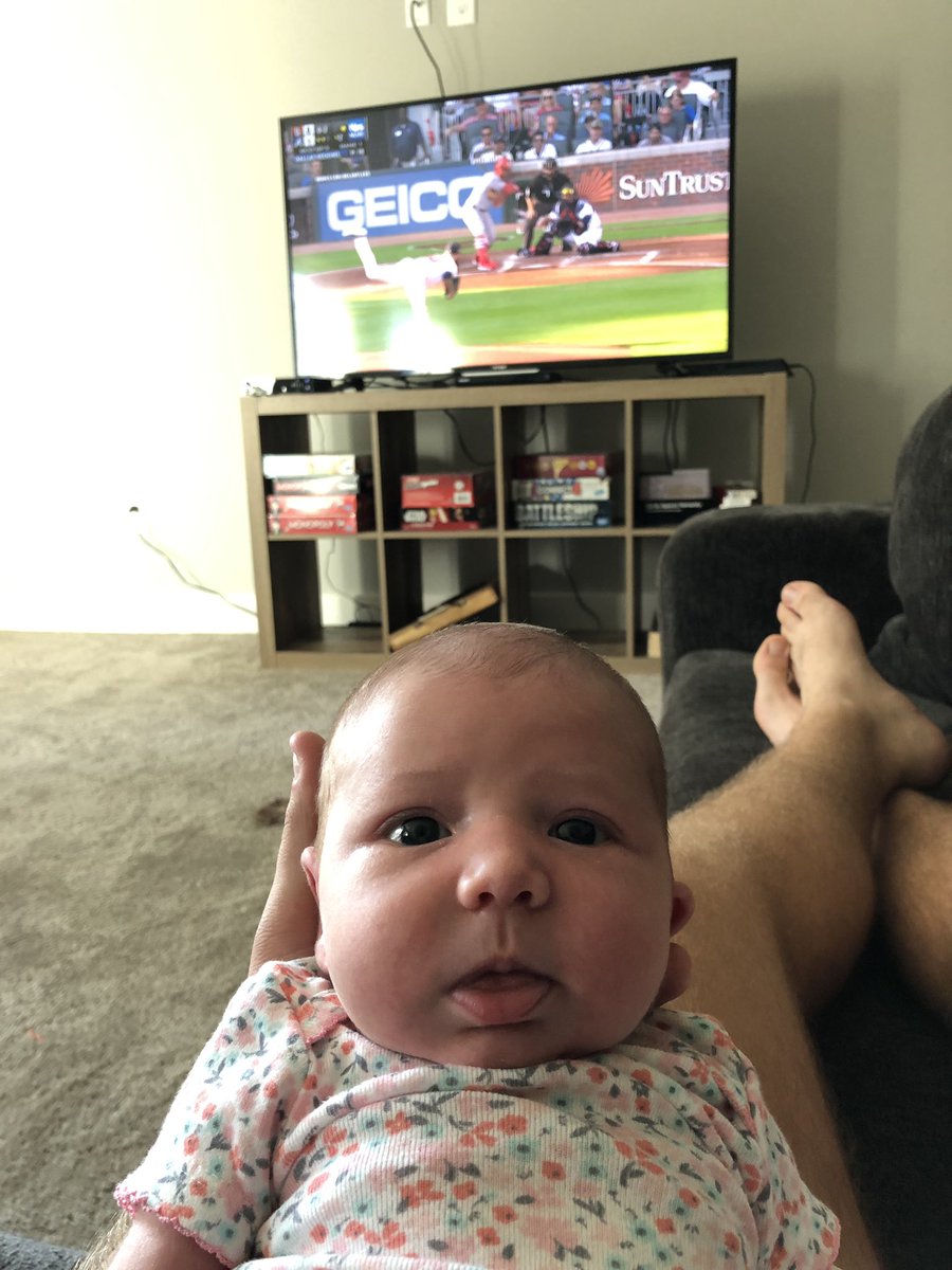 Daddy blew it and forgot my @Braves outfit for the playoffs, but we can still cheer them on!