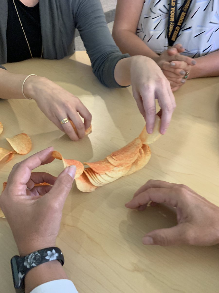FairOaksHCPS's tweet image. During today’s faculty meeting teachers attempted the #pringleschallenge and used some of the total participation techniques we learned from our PD on Monday when discussing an article we read. #foescardinals @cwcrozier