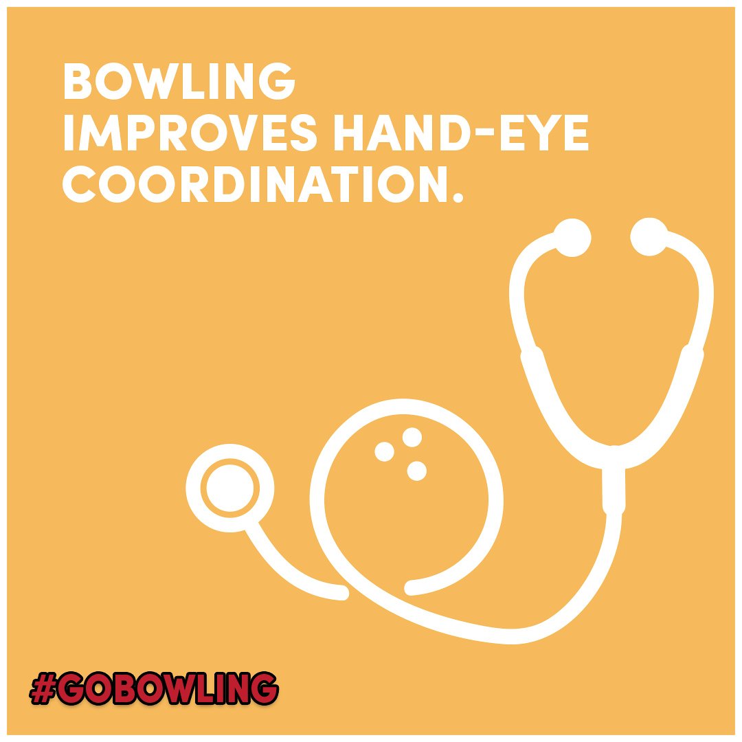 Bowling is a great way to boost hand-eye coordination, making it a good workout for your brain. #gobowling