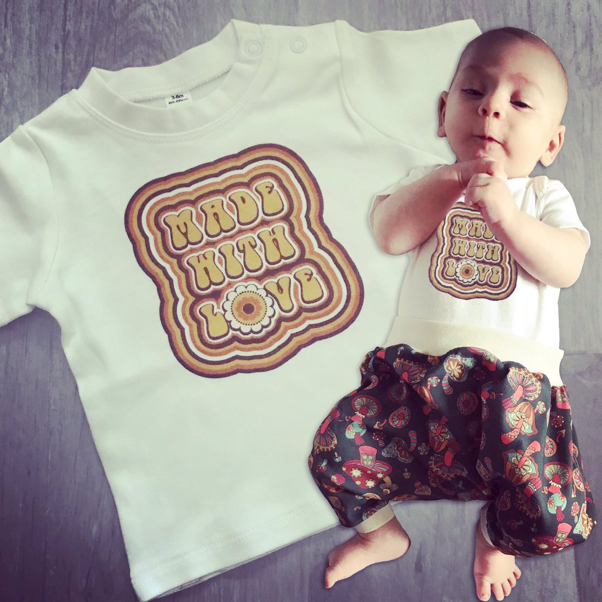 The new #stanandgwyn #baby #tshirt 💛 etsy.me/2OhpLN2 As modelled by my nephew #Elvis✌️#babywear #babies #Retro #kidswear #kids #kidsfashion #trendybaby #newmum #newmums #babygift #kidsstyle #vintagekids #retrokids #ScreenPrinting #printedtshirts #madewithlove #graphictee