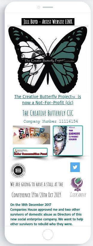 JillianBoyd50's tweet photo. Updated #thecreativebutterflyproject website tonight. Looking forward to delivering the #LIONESS course soon with @Debsterrunner . Thanks to funding from @WestYorksOPCC  #artheals @WHN_BfdDistrict @SurvivorsWY @FiLiA_charity @PeopleCanBD @Safer_Bradford @BevanCIC https://t.co/kpDziOlzio