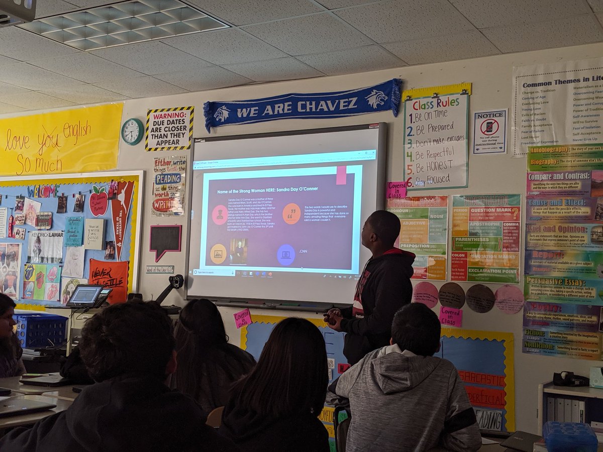 CounselorAdri_'s tweet photo. Have my 9th grade Pre-IB students present their Strong Woman projects in honor of reading I Am Not Your Perfect Mexican Daughter. #hisdela #ela #secondaryela #hisd #english #preIB #highschool https://t.co/aNf9pE5Lgn