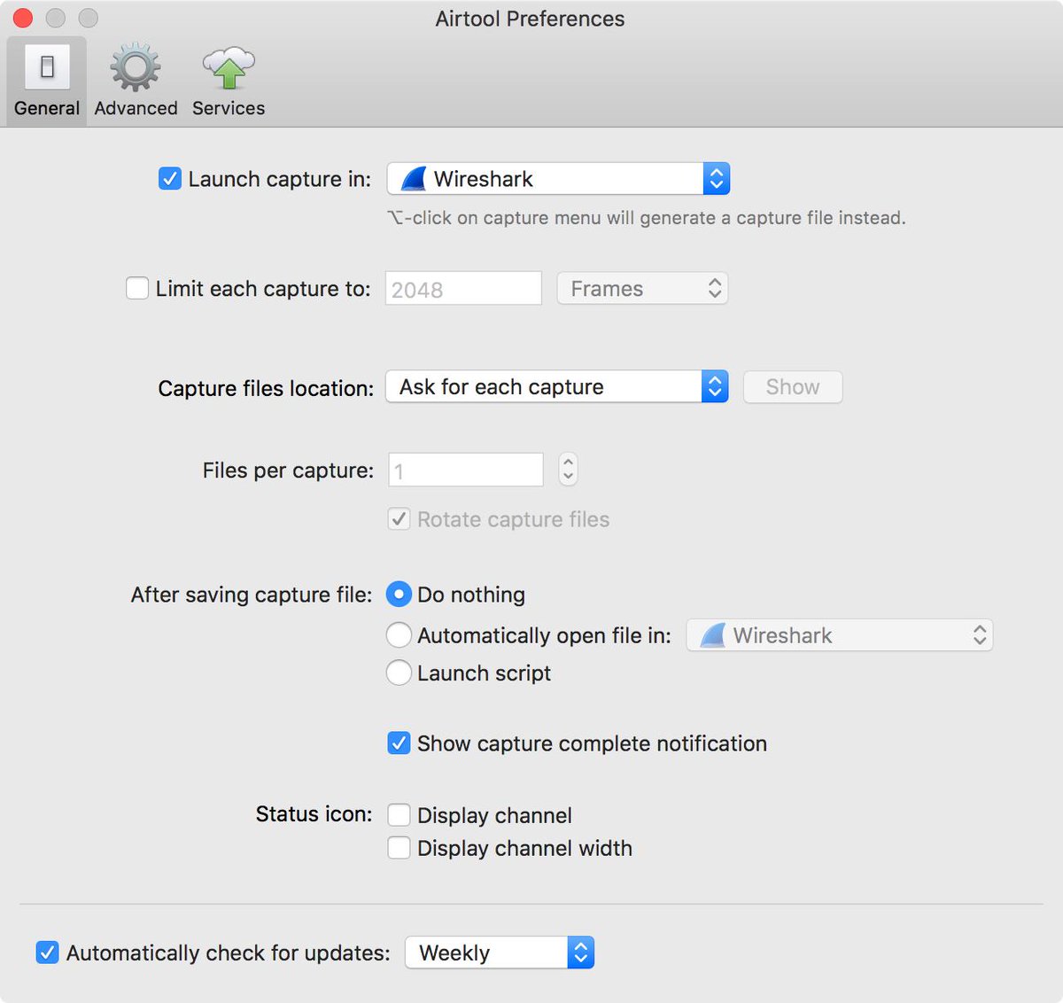 adriangranados's tweet image. Airtool 1.8 is out. Now you can choose to launch #Wireshark and see live captures on the selected channel(s). Also, a new menu bar icon and some minor bug fixes. adriangranados.com/apps/airtool #wlanpros #wifi @WiresharkNews