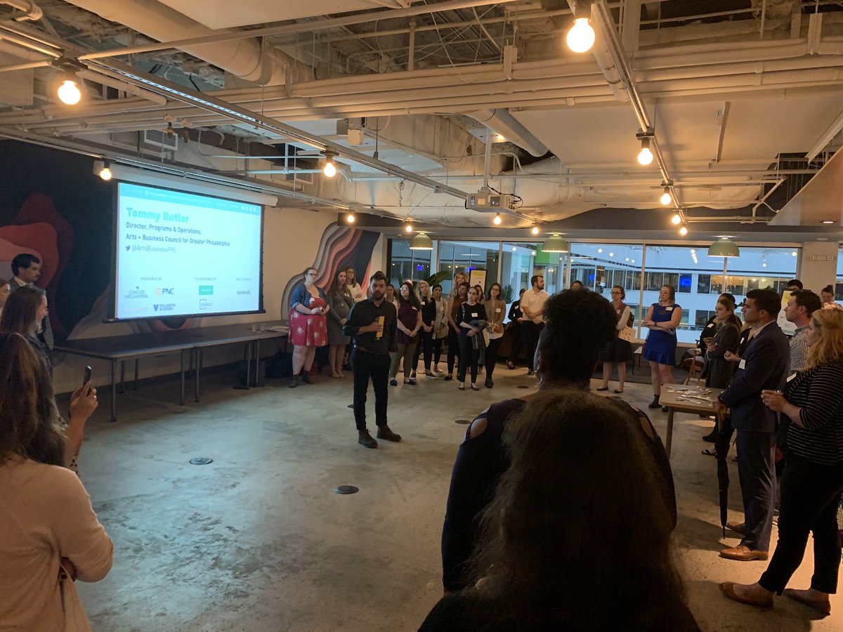 ypcPHL's tweet photo. .@ArtsBusinessPHL’s Tommy Butler highlights the #BusinessOnBoard program &amp; discusses the importance of volunteerism in our region’s nonprofit and arts &amp; culture sector. #AmbitionAtWork #CreativeAdvantage https://t.co/Poxn1B7BwM