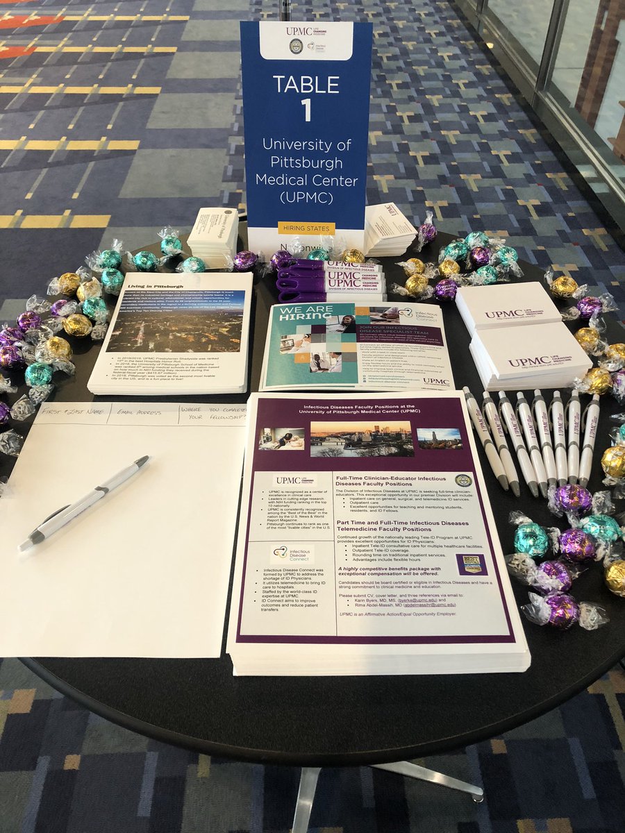 Come check our table at #IDWeek2019 Career networking night! #idpittstop #infectiousdiseases