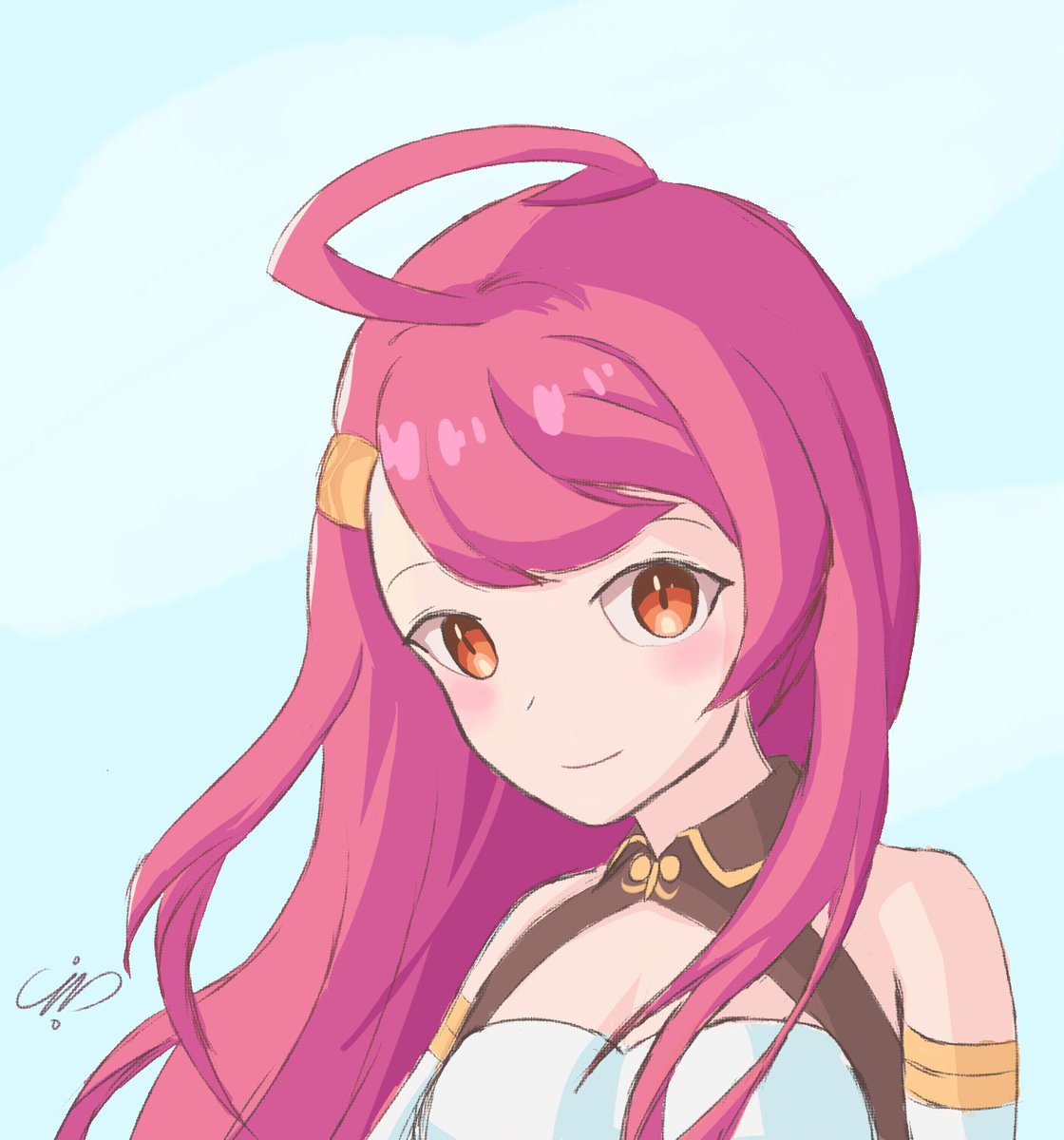 I drew Rena from Dragalia lost because she's cute. I will say bad things about anyone that says it's a bad game