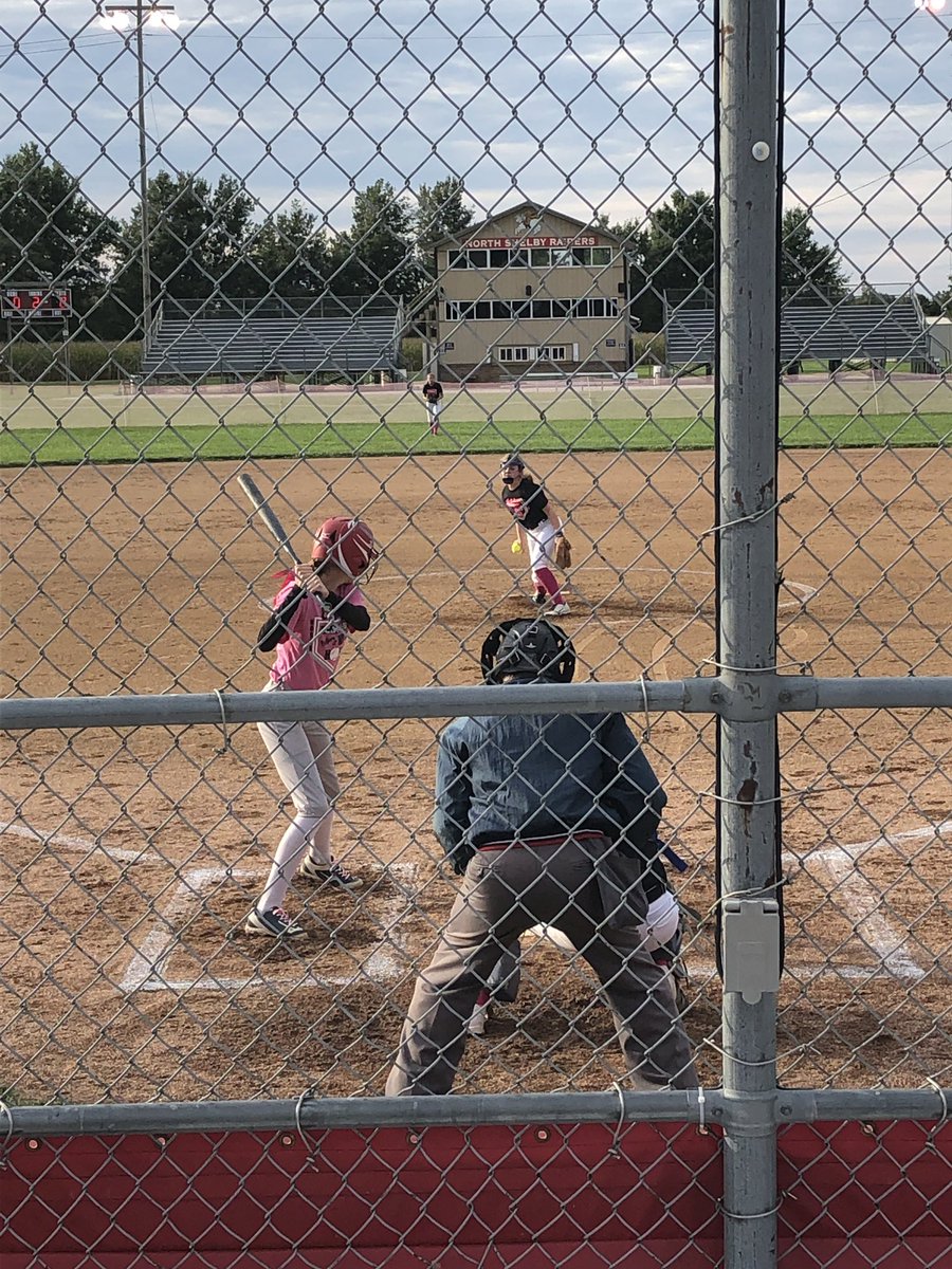 coach_resa's tweet photo. When you’ve coached both teams you sit and yell for both! #nssoftball #sssoftball #cancergame. https://t.co/pfLW5ClEeP
