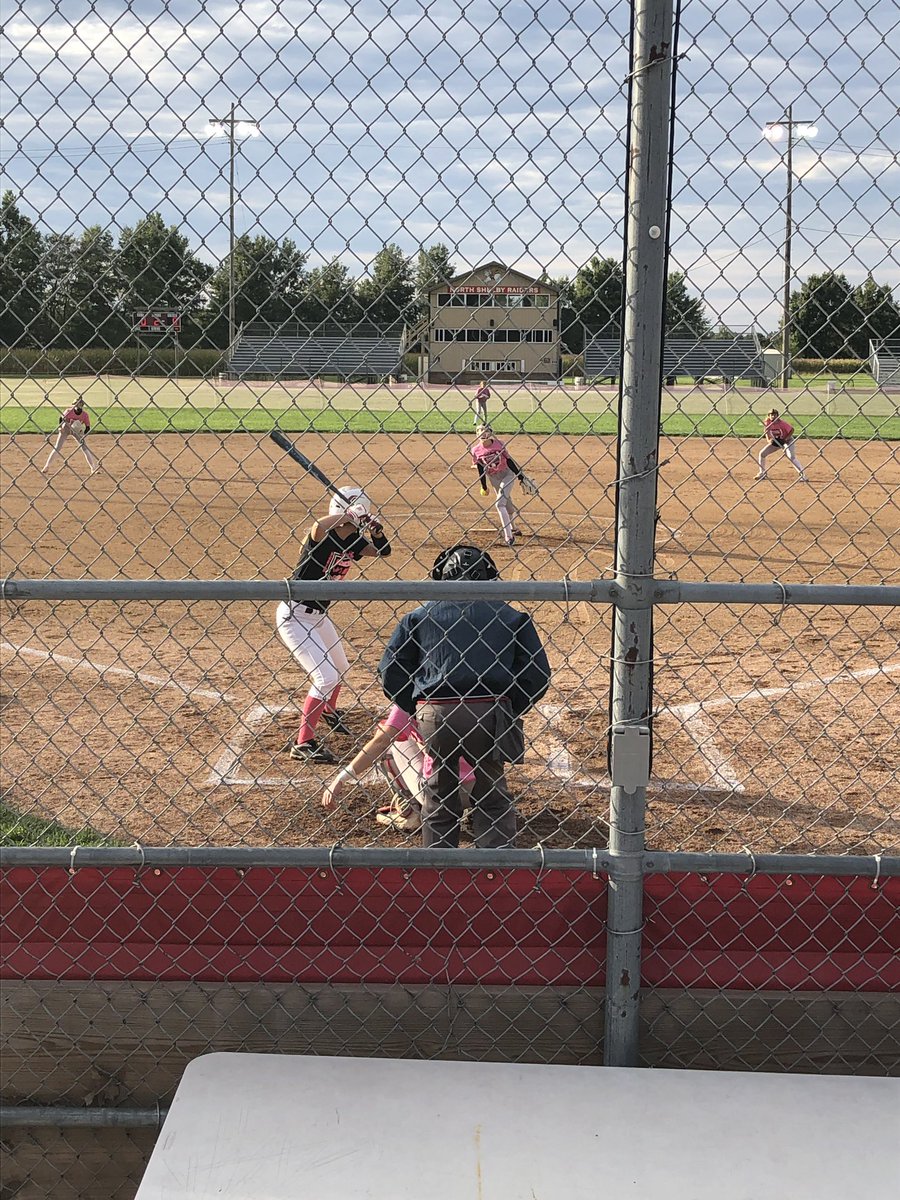 coach_resa's tweet photo. When you’ve coached both teams you sit and yell for both! #nssoftball #sssoftball #cancergame. https://t.co/pfLW5ClEeP
