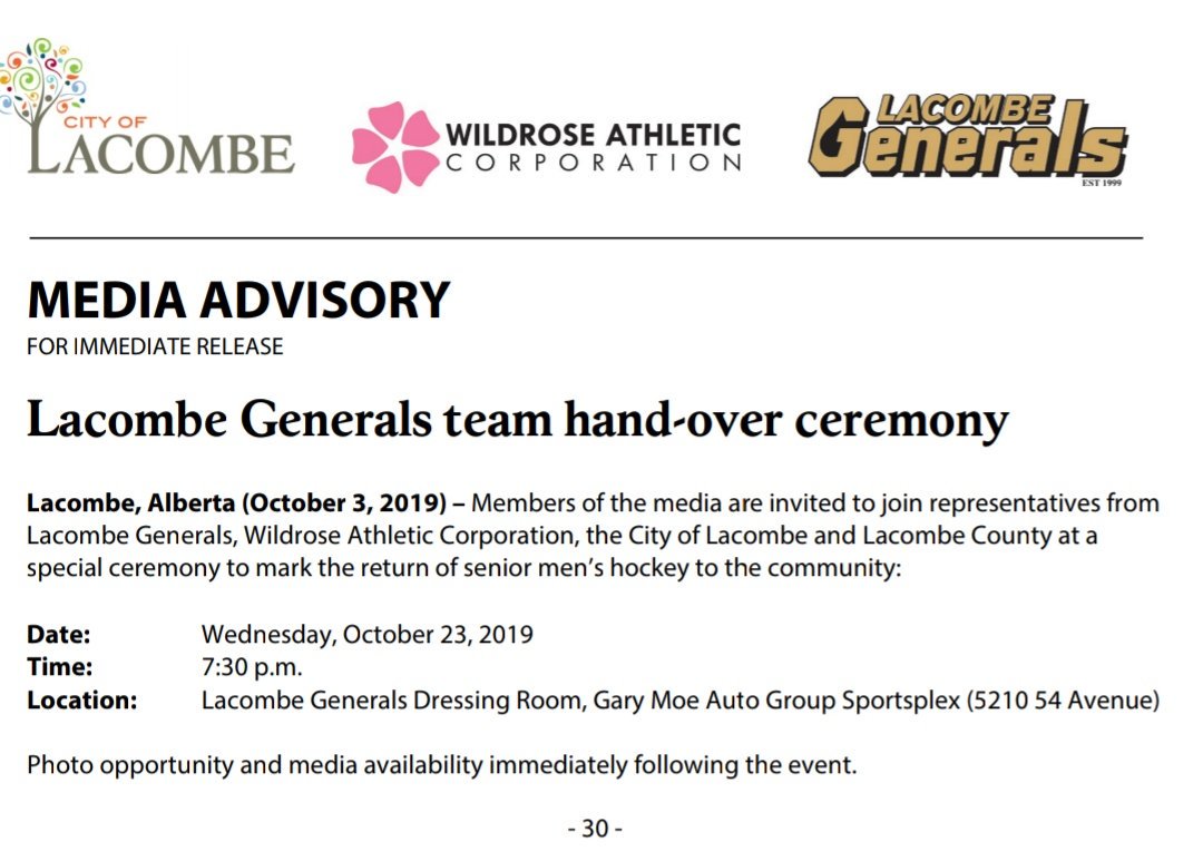 Ashli_28's tweet photo. It's getting real. @LacombeGenerals to pass their senior hockey legacy onto the @LacombeAAHC. #ceg3 #achw https://t.co/QzPLuVvnxO