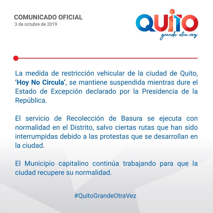 Radio Pichincha on Twitter "🔴ATENCIÓN AMTQuito informa que la