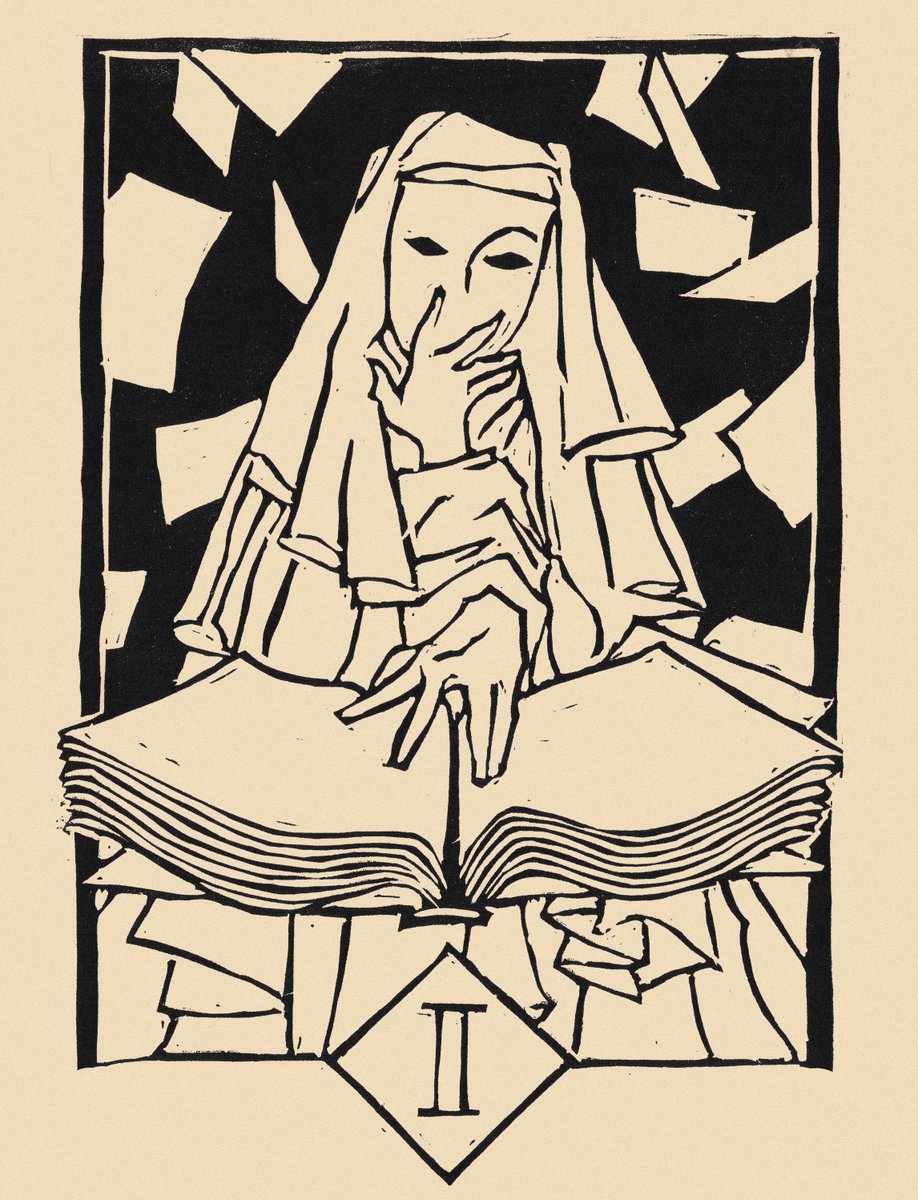 Tarot #Inktober2019 #3 The priestess/ La prêtresse.

#Linocut #inktoberday3 #tarot 