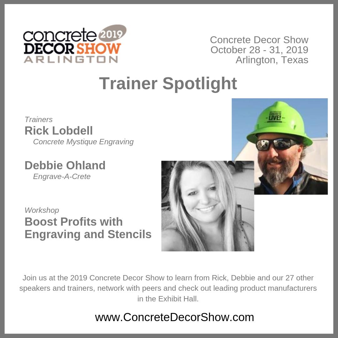 Have you ever wanted to try your hand at engraving concrete but didn't know where to start? Look no further <a href="/ricklobdell42/">rick lobdell</a> and @engraveacrete will be coming together to teach a hands-on workshop on how to boost profits with engraving. Register now at concretedecorshow.com.
