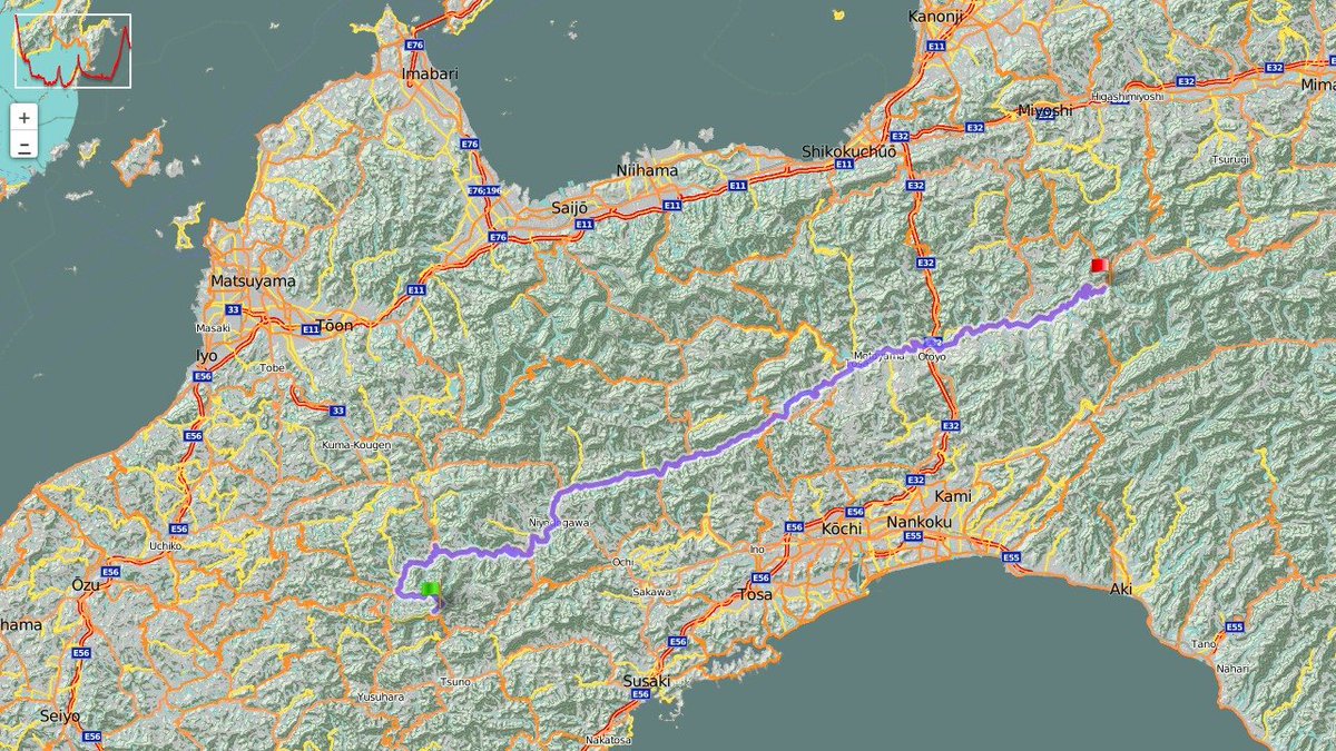 My draft for the <a href="/JapaneseOdyssey/">The Japanese Odyssey</a> 2019 ( CP7 ) - 154 km - cycling.forkel.me/tjo2019-route-… #cycling #cyclinglife #bicyclelife #strava #stravacycling #ultraendurance #ultradistance #ultradistancecycling #longdistance #japaneseodyssey19 #tjo2019 #japan