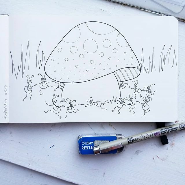 MidOffPrints's tweet photo. Ring around the mushroom. 🍄 #inktober #inktober2019 #ring https://t.co/5xLQmDgGb6 https://t.co/32Du8e7wDE