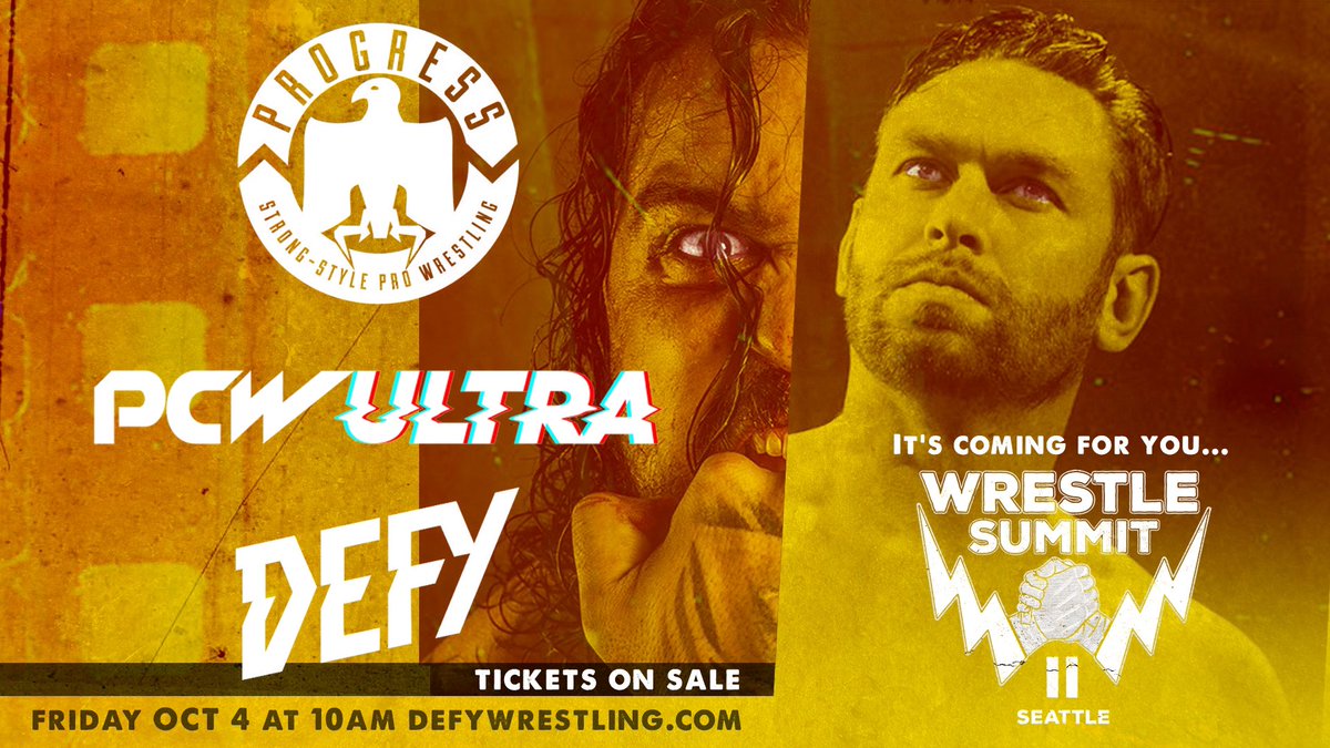 defyNW's tweet photo. DON’T MISS IT!! @ThisIs_Progress and @PCWULTRA join us for 2 days of action at @WrestleSummitLA Tickets go on sale Tomorrow at 10am PST on sale at https://t.co/DFWDGOJ8Jj https://t.co/q4GHGHEea9