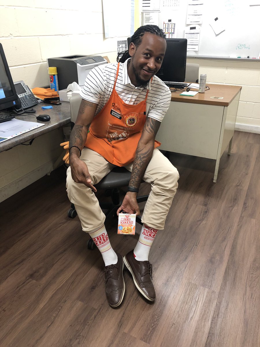 The boss man @HDGibby10 and I are super competitive in EVERYTHING so I have to ask... #WhoWinsThisRound 🤔@Jessica07681612 #CrazySockDay #CAM2019 #ThatsHowWeRoll @Cmisotti15 @Alexis_3323 #SockWars