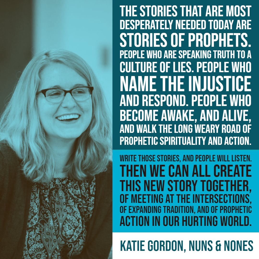 NunsAndNones's tweet photo. This morning, our very own @katieraegordon gave a keynote address at the Communicators for Women Religious conference in Mesa, AZ, which ended with a call to this room full of storytellers to keep telling the stories of prophets:
#c4wr #nunsandnones #propheticcommunity https://t.co/24UixduXta