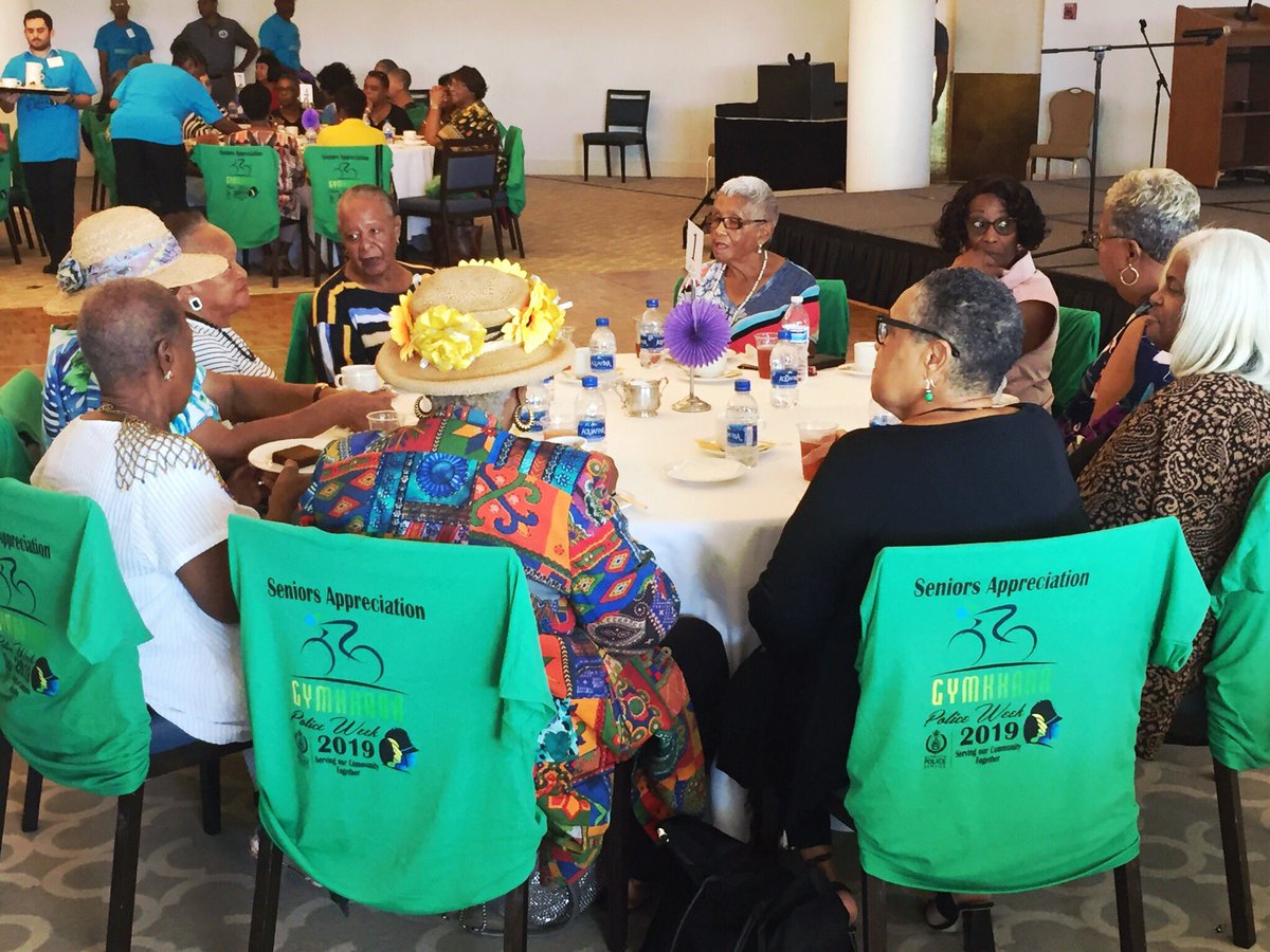BermudaPolice's tweet photo. Our Seniors’ Tea is one of the highlights of Police Week every year and this year’s edition did not disappoint.
Thank you to the organizing committee, all of the volunteers, entertainers and @PrincessBermuda for hosting us again this year!
#PoliceWeek2019 #CommunityPolicing https://t.co/Oo7tmsdrag