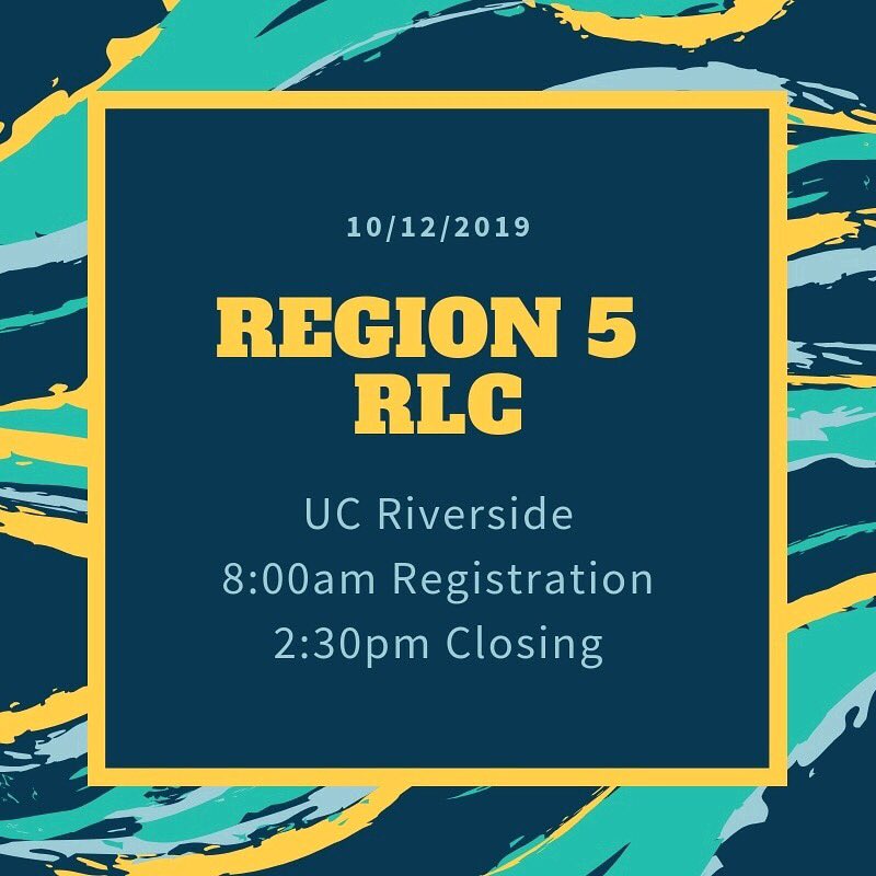 CalHOSA's tweet image. Mark your calendars for the Region 5 RLC on October 12th! We can’t wait to see you all at UC Riverside!