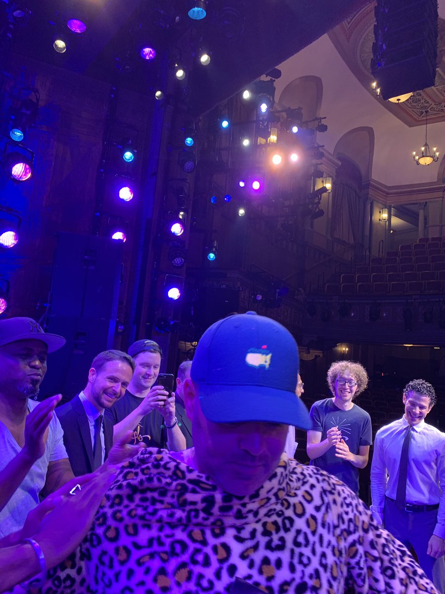Lin_Manuel's tweet photo. Last night: we couldn’t do a Legacy Robe ceremony because we’re all technically principals, and no ensemble—
So we awarded @ChrisisSingin the “LEGACY SNUGGIE” for his 8th(!) Broadway Show 🤣
#FreestyleLoveSupreme https://t.co/VYjHC7wrAC