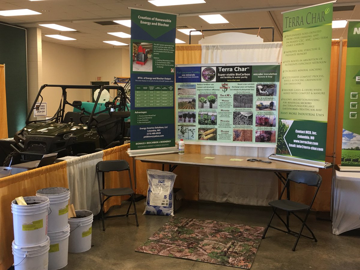 TerraCharInfo's tweet photo. Come check out at the Ozark Farm Fest in Springfield, MO. Booth CH 484! We will be here til Sunday! #Missouri #Ozarkfarmfest #biochar #agriculture #farming #fest https://t.co/IaZjmDThHR
