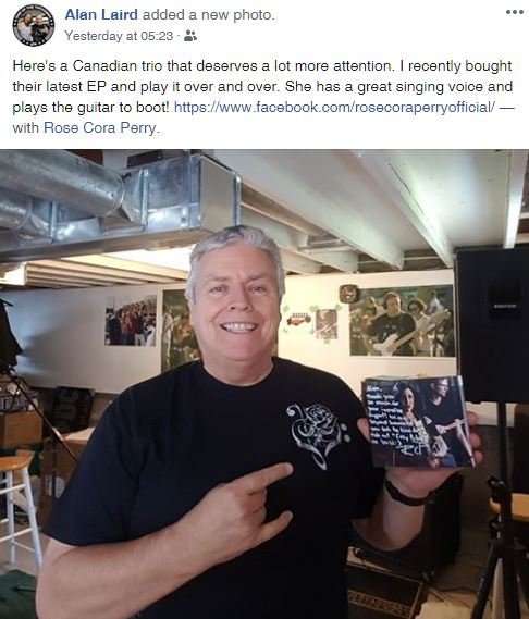 Another AMAZING #fanlove post from our pal Alan! Glad you're loving #OtherSideoftheStory and may we just say that RCP & #TheTruthUntold t-shirt looks FANTASTIC on you! Woohoo!

#RoseCoraPerry #NewAlbum #NewMusic #NewRock #Justreleased #Fanappreciation #FanAppreciationDay