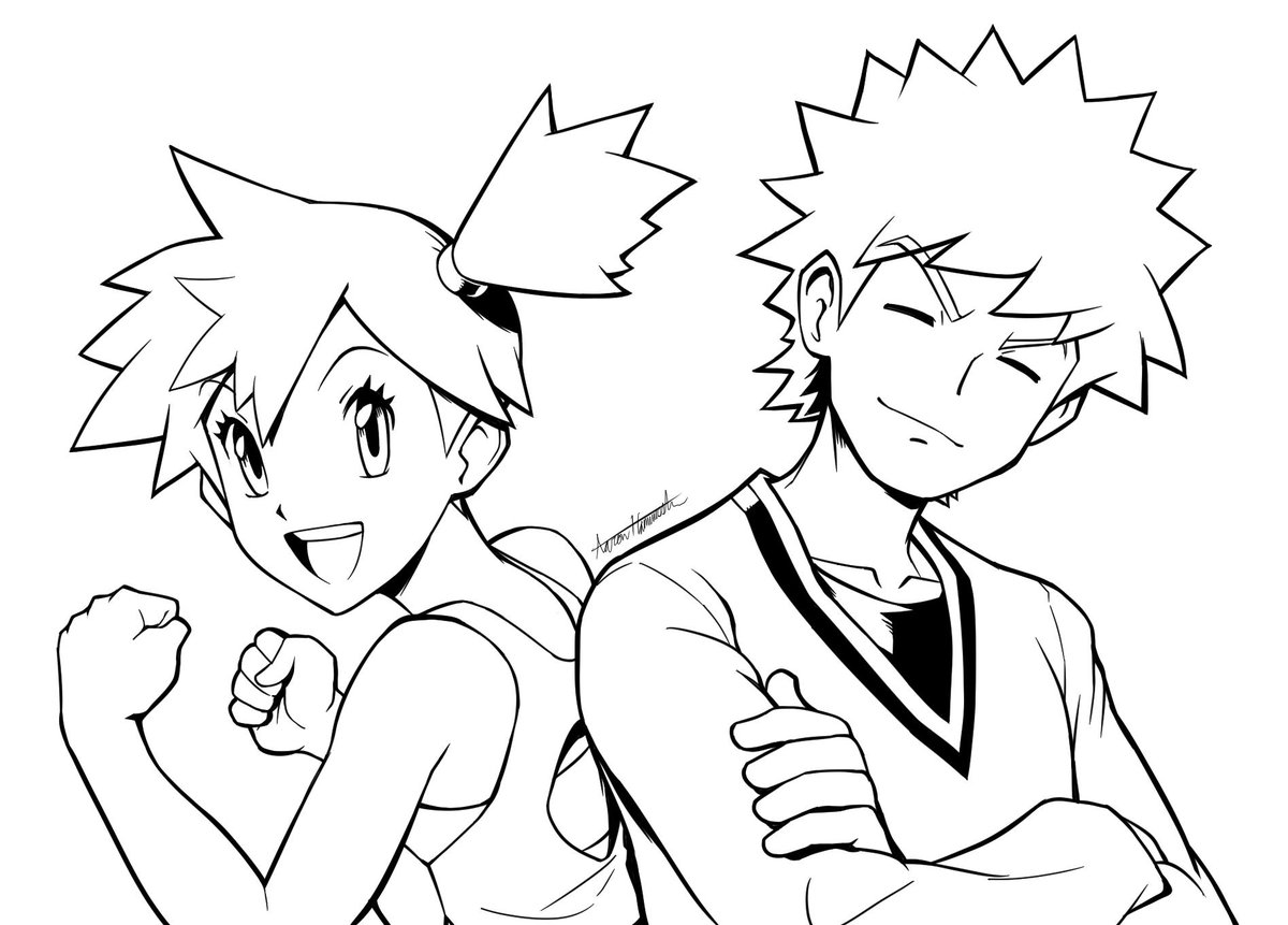 virtanderson's tweet photo. A bit late, but here's #Inktober day 3! I've been playing some Pokemon Masters and wanted to draw these two. I really like the art style and character designs in the game, so I might try to draw some more of them later! https://t.co/13c4emZSDc