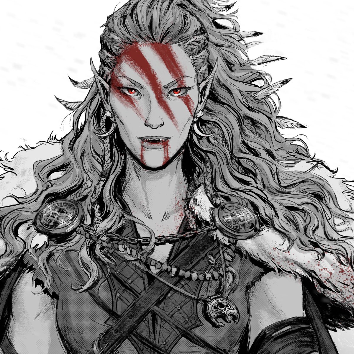 “An offering to the Allfather”
Freyja. Faction leader: Valkyrjur. 
#inktober #inktober2019 #vampire