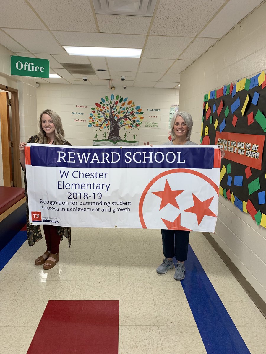 kilzert2's tweet photo. Shared the Reward School banner with West Chester Elementary today. Way to go WCES staff! https://t.co/bv1YnUO6Kh
