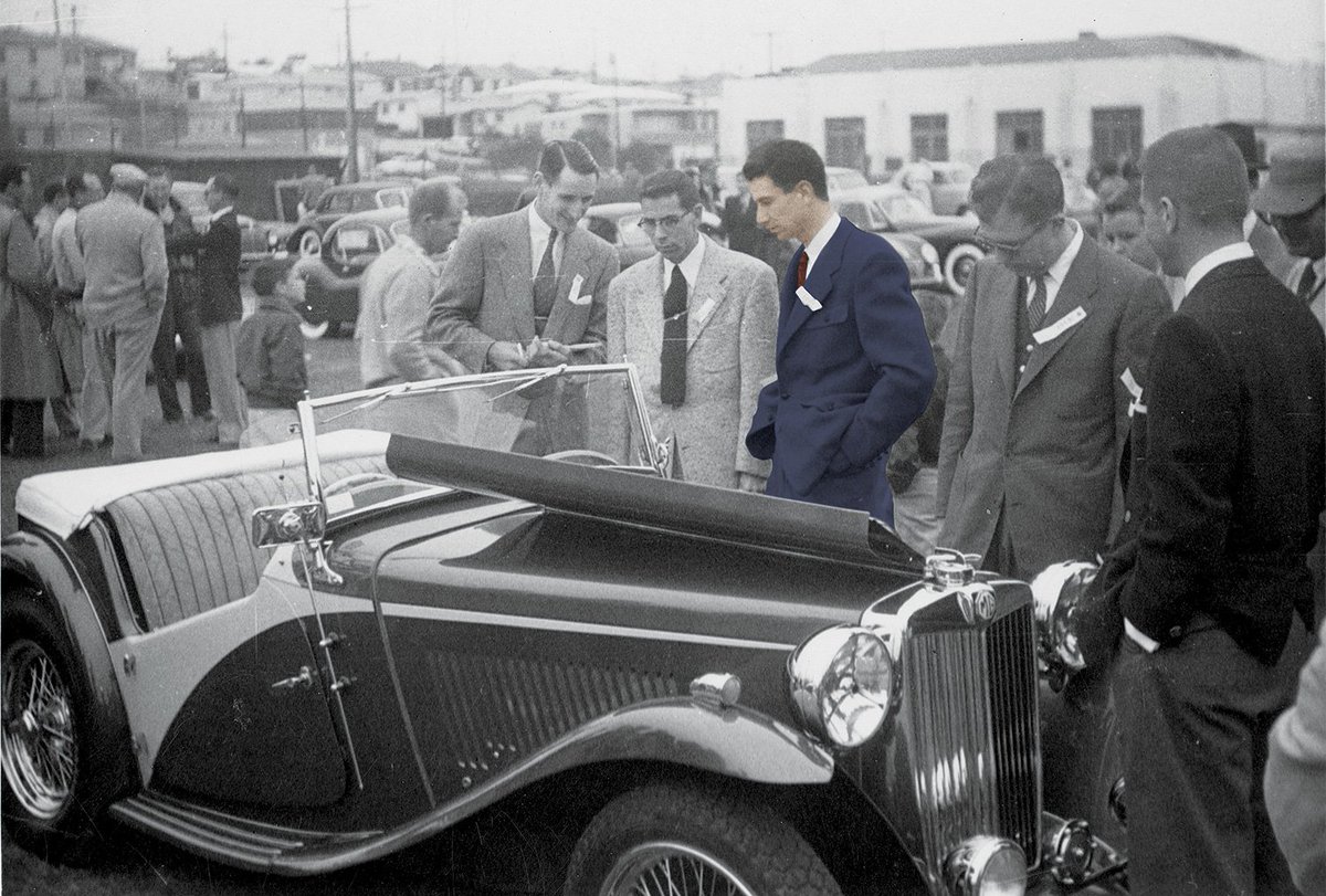 Look what we found in our archives! Al Moss and that famous TC...Way back in 1948, if Al Moss had bought a different car than this MG TC, things might have turned out very differently. Here's to a great automotive enthusiast! #TBT #founder #mossmotors #britishcars #MGTC