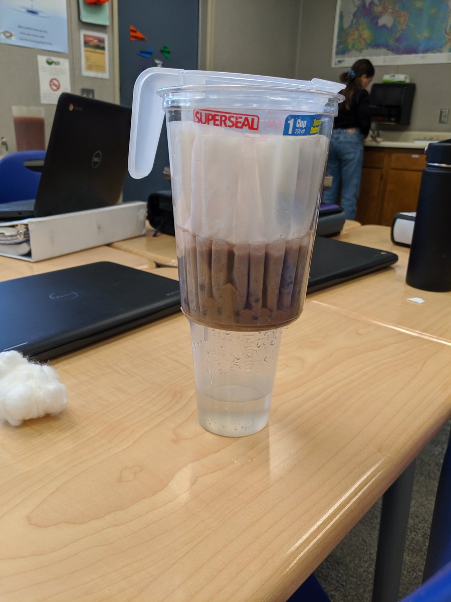KnechtSTEM's tweet photo. STEM class investigates what it takes to get clean water. Lots of testing and redesigning of filters but most groups were eventually able to get clear water! @SRTMSEagles #pvshares https://t.co/IWt0tL32ib