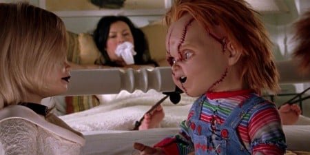 SEED OF CHUCKY (2004) dir. Don Mancinislasher // Chucky & Tiffany's innocent son unwittingly resurrects them, & struggles to take part in the "family business" as his parents set out on a murder spree in Hollywood.