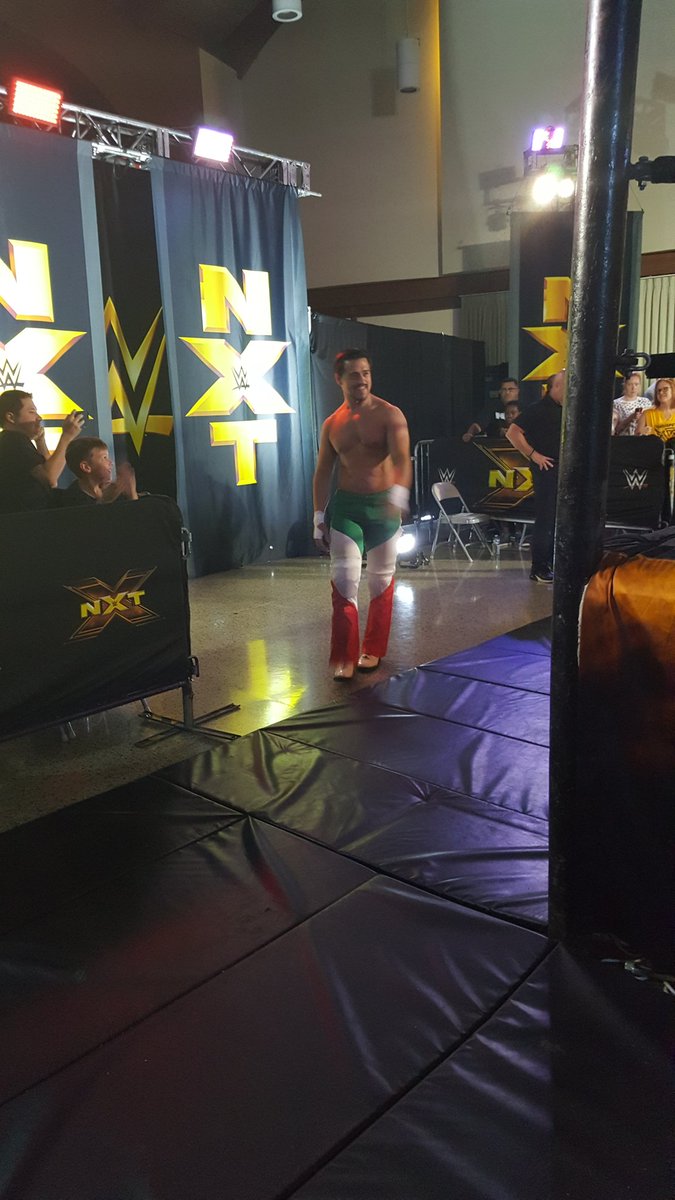 Mariohatguy1's tweet photo. Mr. Pants off dance off with the win!! #nxtsanford https://t.co/63gfnamPLm