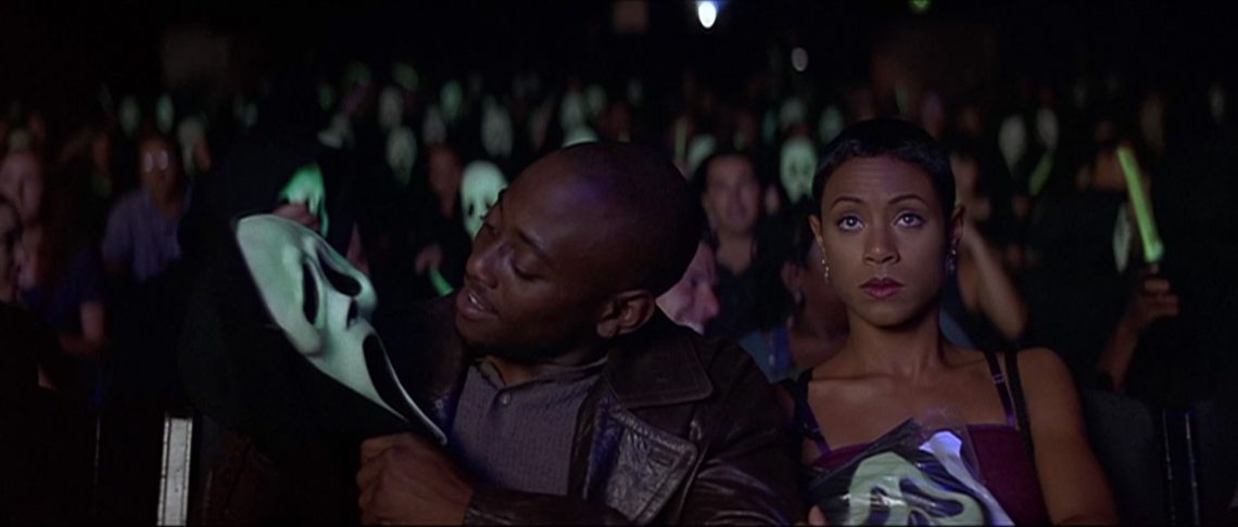 SCREAM 2 (1997) dir. Wes Cravenslasher // Sidney is now in college & trying to move on from the events in Woodsboro, even as a movie about the events is being made. Ghostface seems to have made a return for her, though, when two students turn up dead at the movie's screening.