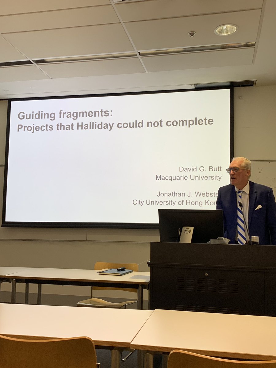 M_Zappavigna's tweet image. David Butt taking about projects MAK Halliday would have liked to have time to do. So interesting! #ASFLA2019 #ASFLA19 #sysfunc