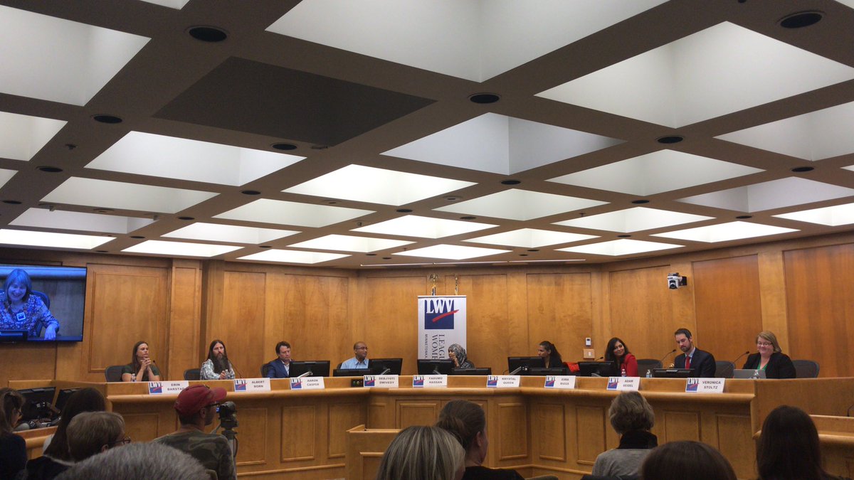 carlieforhouse's tweet photo. Here at the League of Women Voters @EPS272 school board forum. Topics ranging from arming teachers, lunch reform, comprehensive sex ed and fulfilling the mission of #InspireEach. https://t.co/sMAPwsTQnd