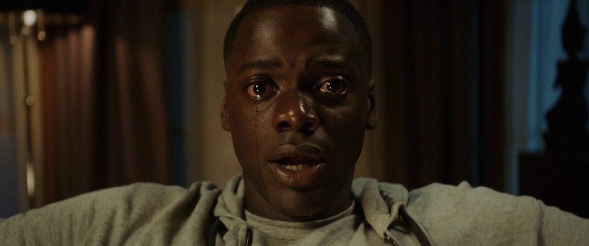 GET OUT (2017) dir. Jordan Peelepsychological // Chris & his girlfriend take a trip to visit her parents on their isolated estate. what he initially reads as their nervous attempts to deal w/their interracial relationship turns into horrors he never could've imagined.