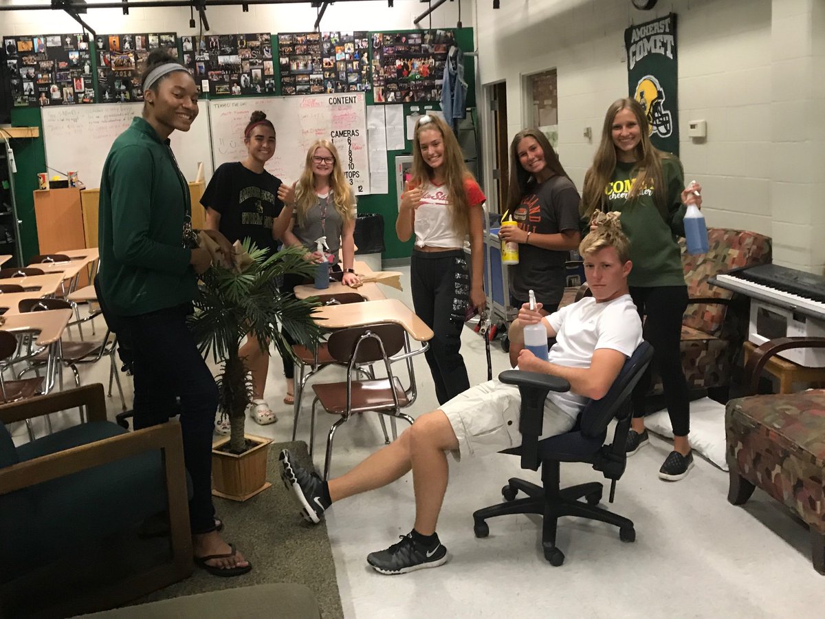 AmherstNHS's tweet photo. Custodial Appreciation Day was yesterday! To show our appreciation, NHS students cleaned desks, whiteboards, and tables around Steele today. https://t.co/JZ6ixfmPCU