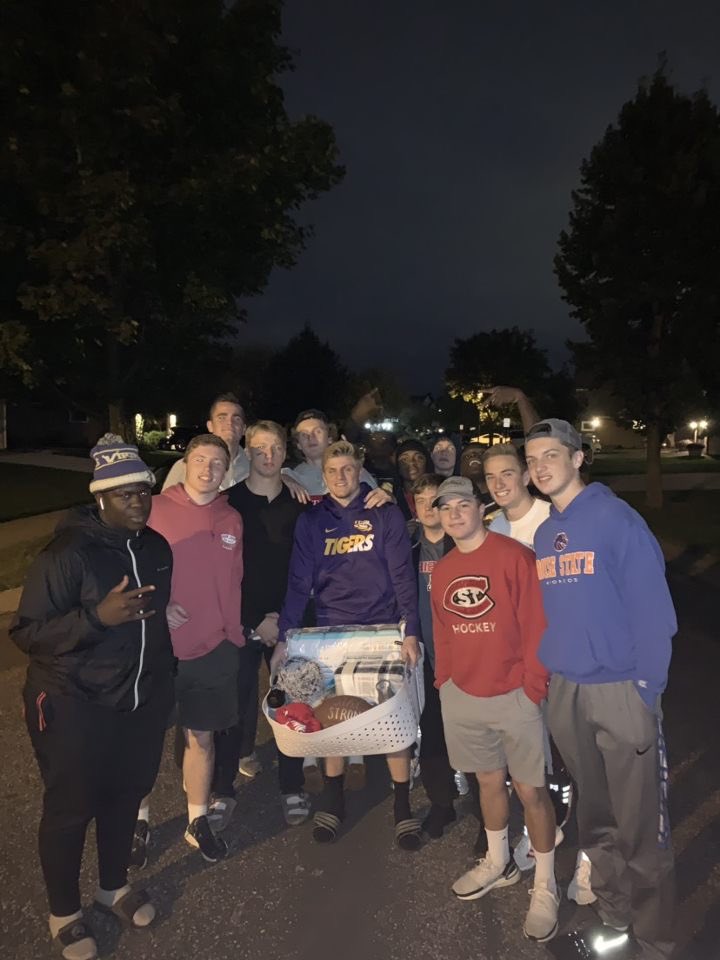 very proud of our Spartans. The team took it upon themselves to buy a care basket for Kim Madigan to let her we are behind her during her battle. She has done more for this community and school then most will ever know. #SpartanStrong #SpartanPride #Doingsomethingbigger